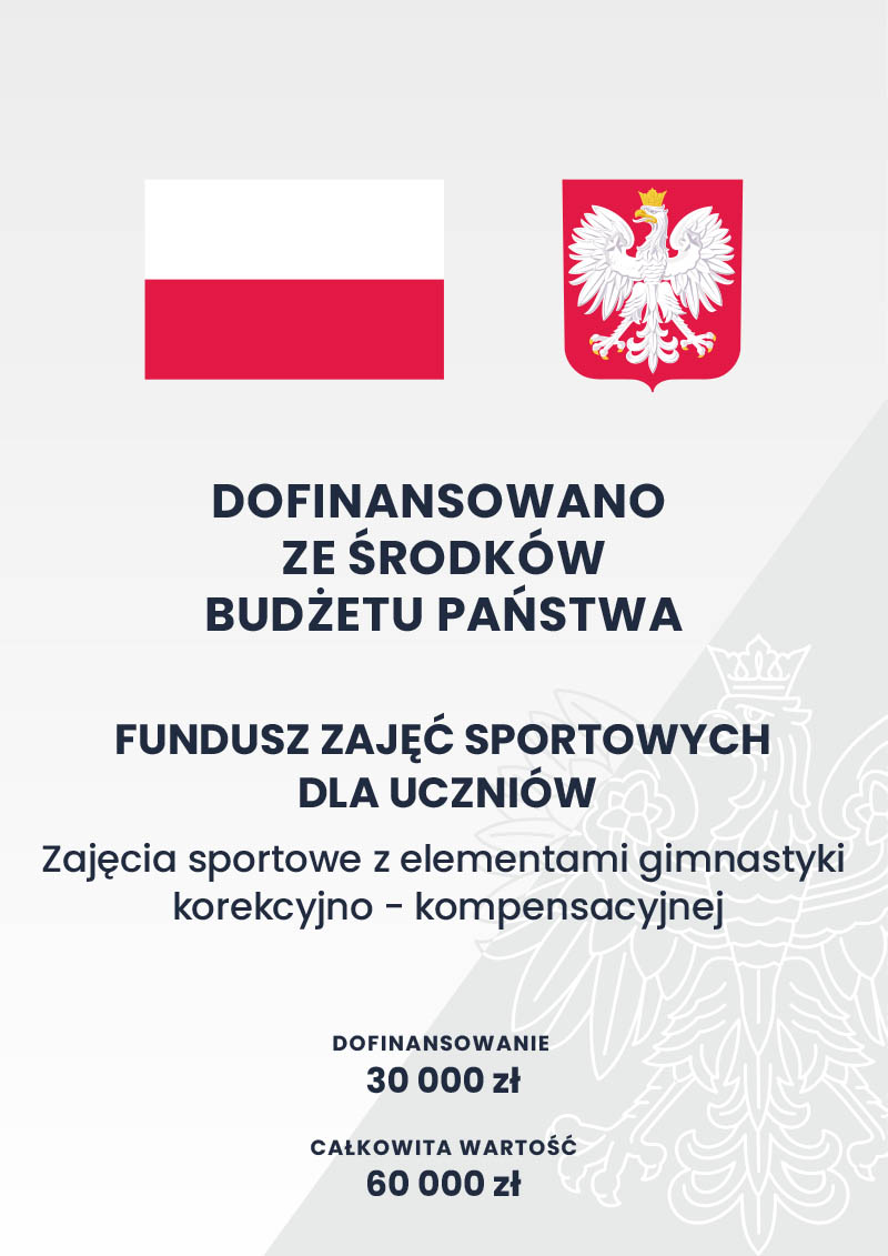 Dofinansowanie - Zajęcia sportowe z elementami gimnastyki korekcyjno-kompensacyjnej